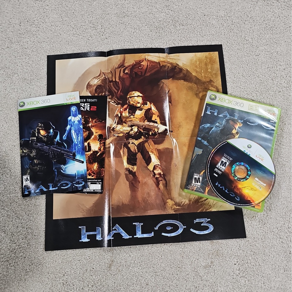 Halo 3 Microsoft Xbox 360 CIB Complete With Poster Untested